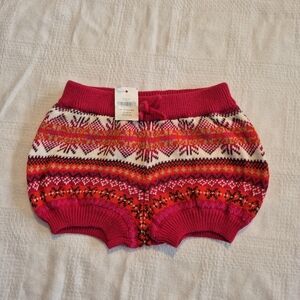 Gap girls 12-18 months knit faire isle shorts, fit big NEW